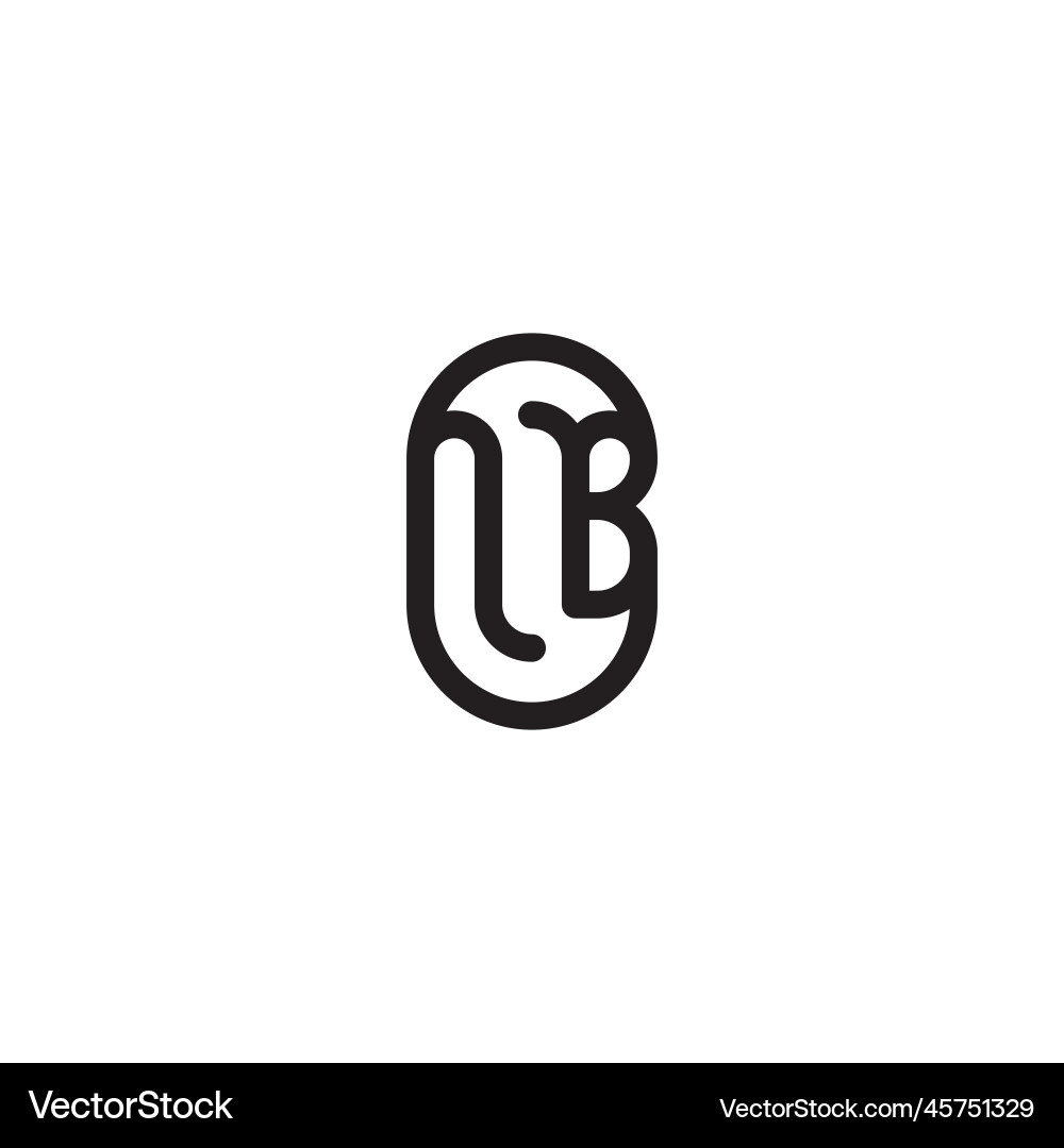 Nb line simple round initial concept with high Nb line simple round initial concept with high Vector Image