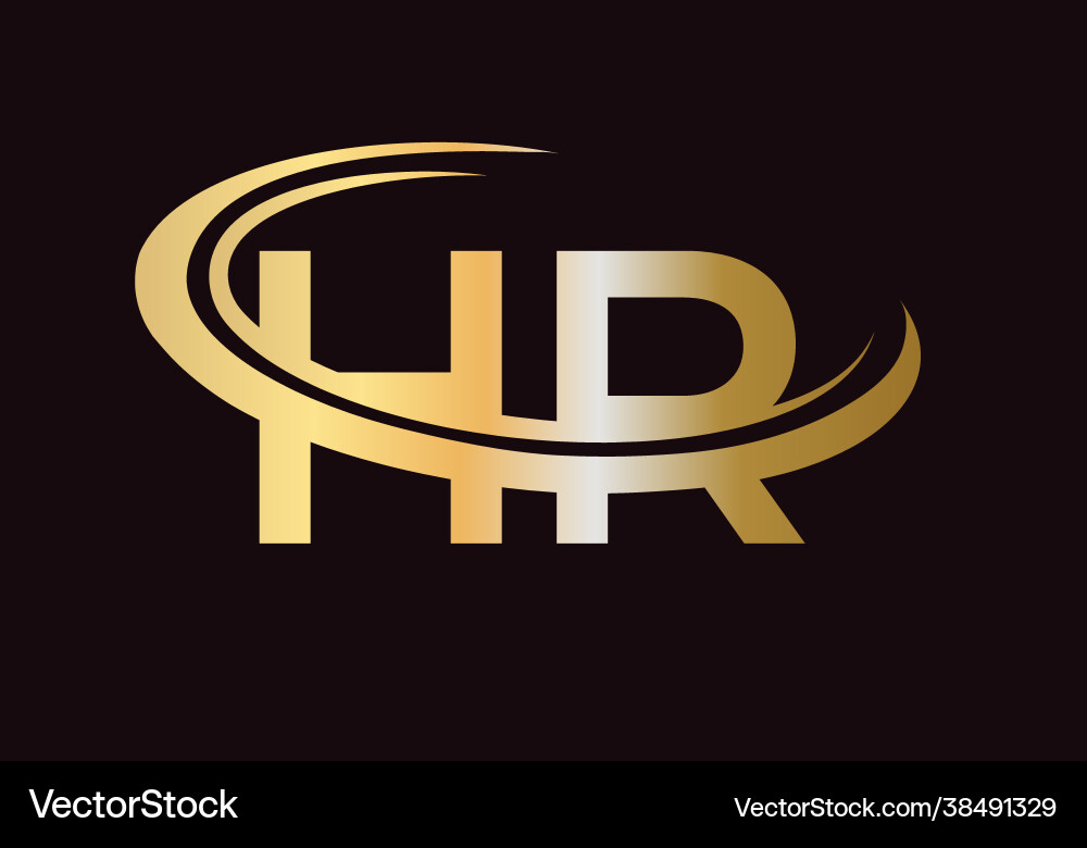 Original gold hr Buchstaben Logo Design Original gold hr Buchstaben Logo Design vektorbild