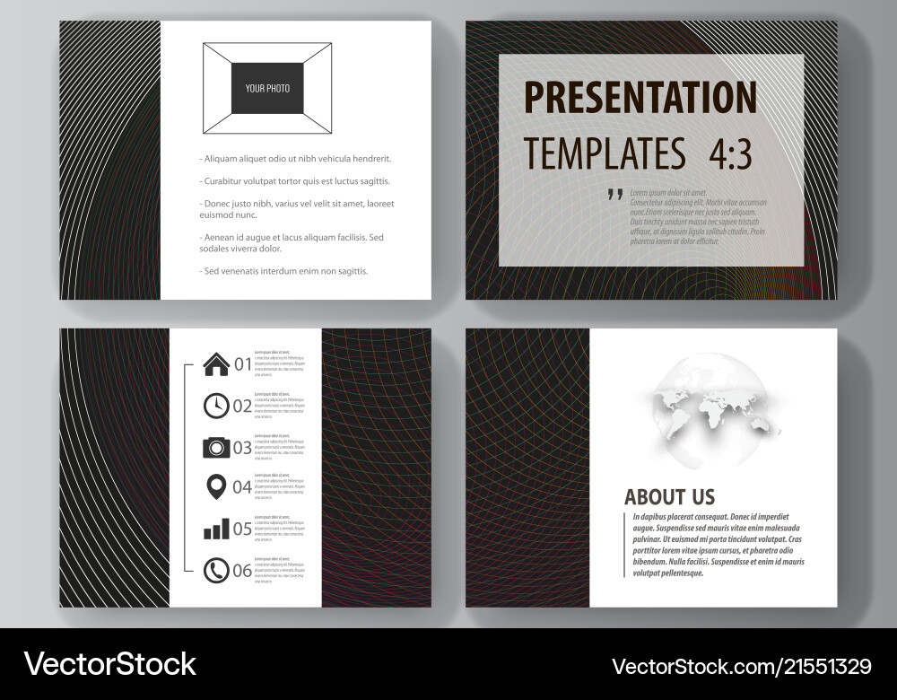 Set of business templates for presentation slides vector image