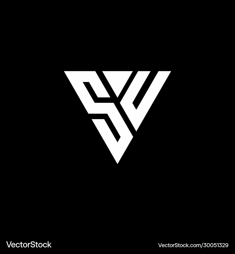 Su logo letter monogram with triangle shape Vector Image