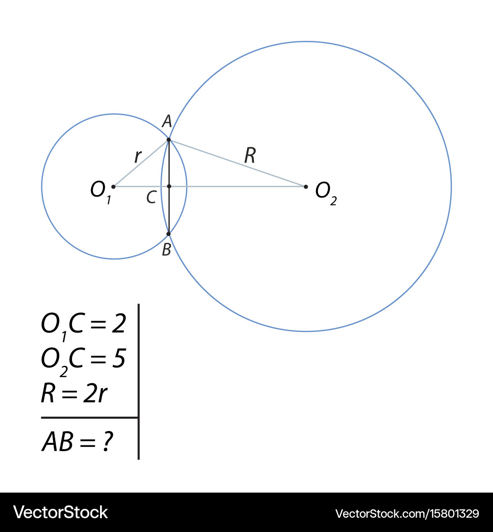 Task of finding a common chord-01 vector image