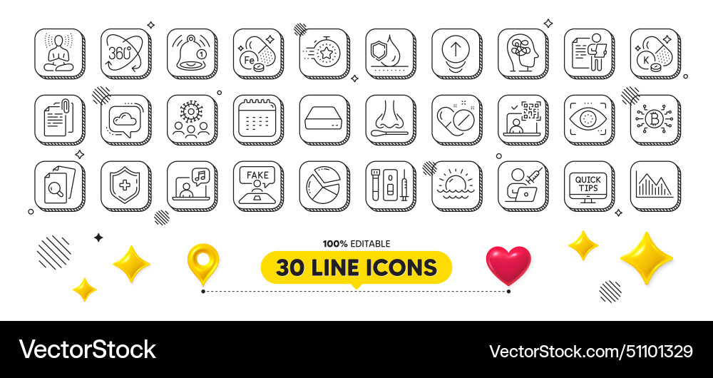 Web tutorials waterproof and iron line icons pack vector image