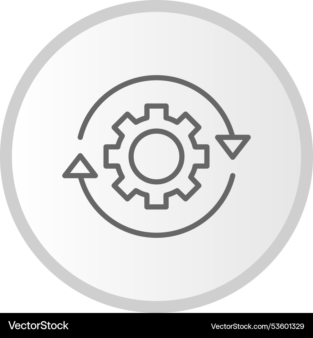 Workflow line circle grey icon vector image