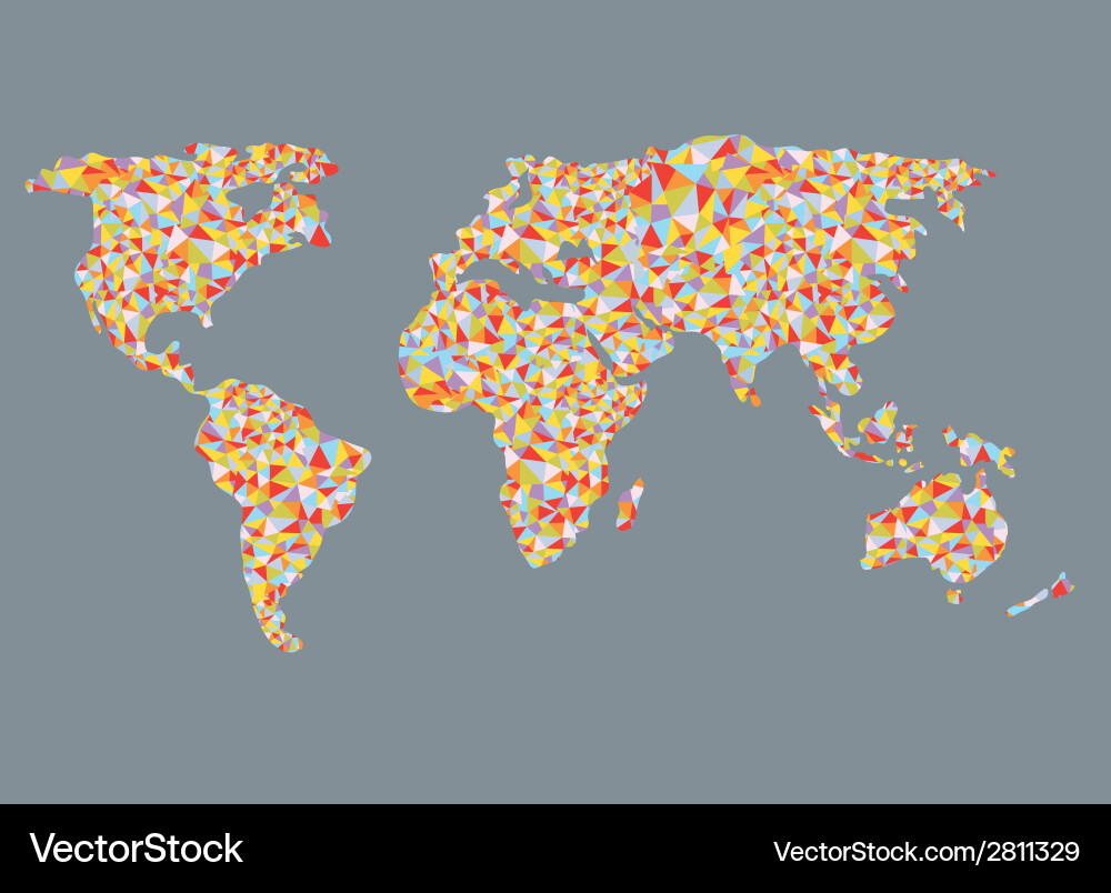 World map design with abstract pattern Vector Image