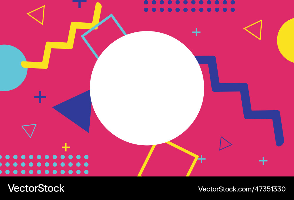 Abstract colorful memphis style with blank circle Abstract colorful memphis style with blank circle vector image
