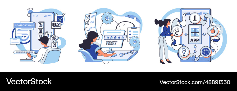 Application testing metaphor software Application testing metaphor software vector image
