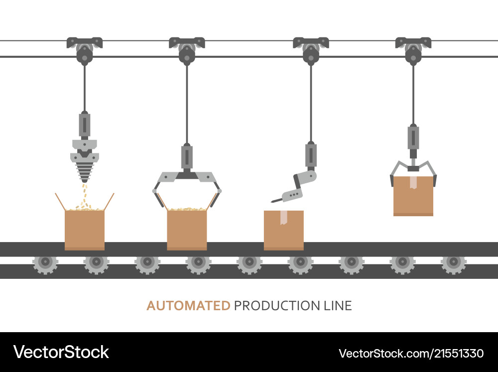 Automated production line vector image