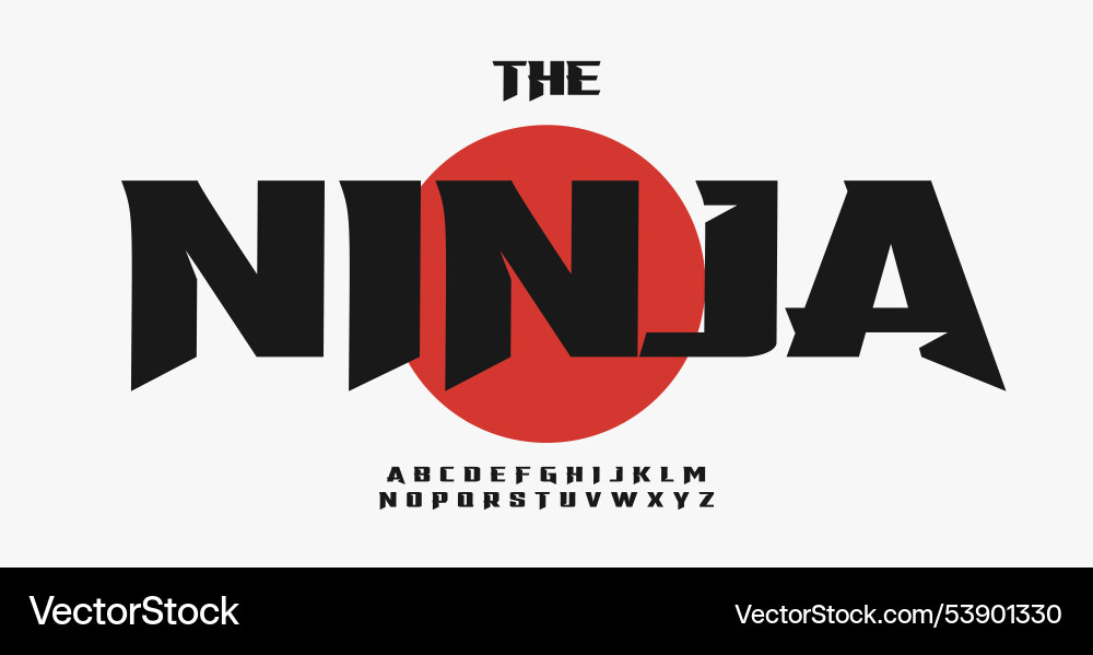 Bold Ninja Font - Sharp & Angular vector image
