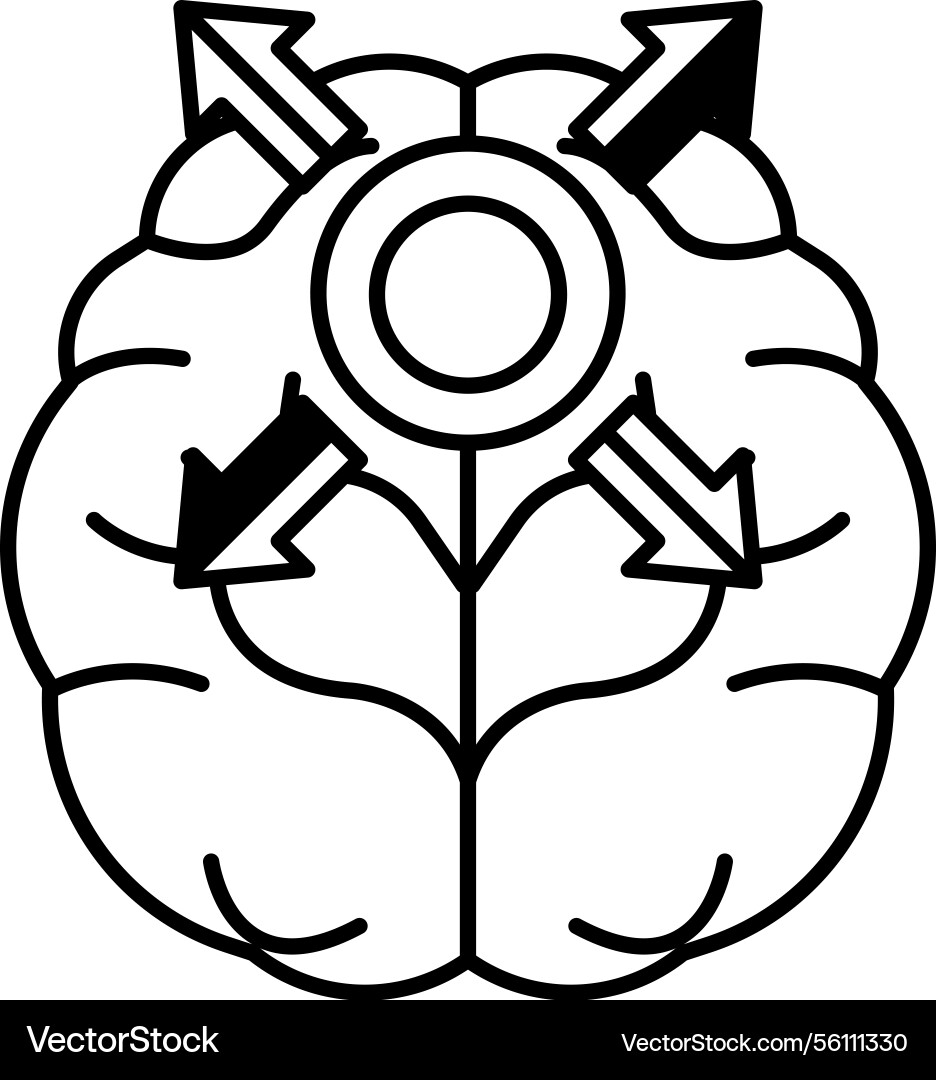 Brain with two different sections Brain with two different sections vector image