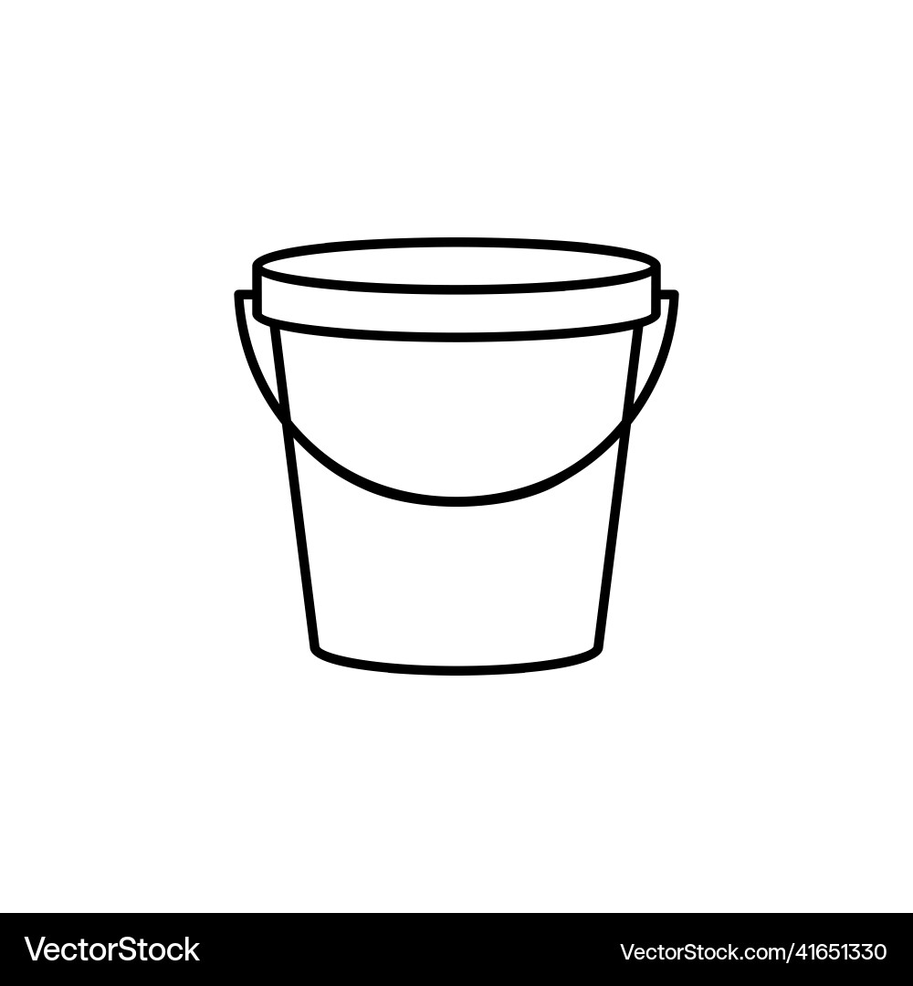 Bucket outline icon linear style sign for mobile Vector Image