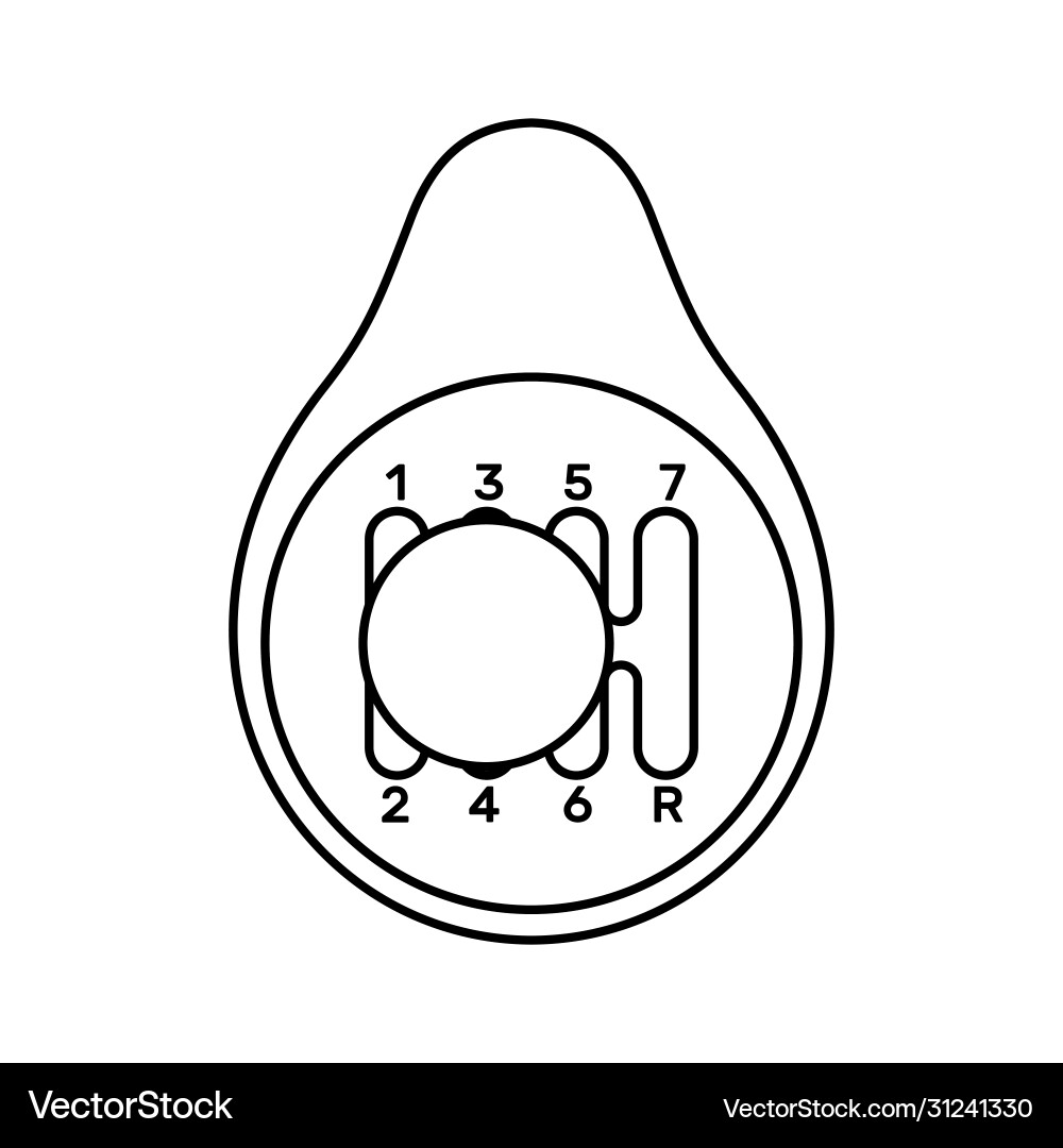 Car gearbox icon in line art style isolated Car gearbox icon in line art style isolated vector image