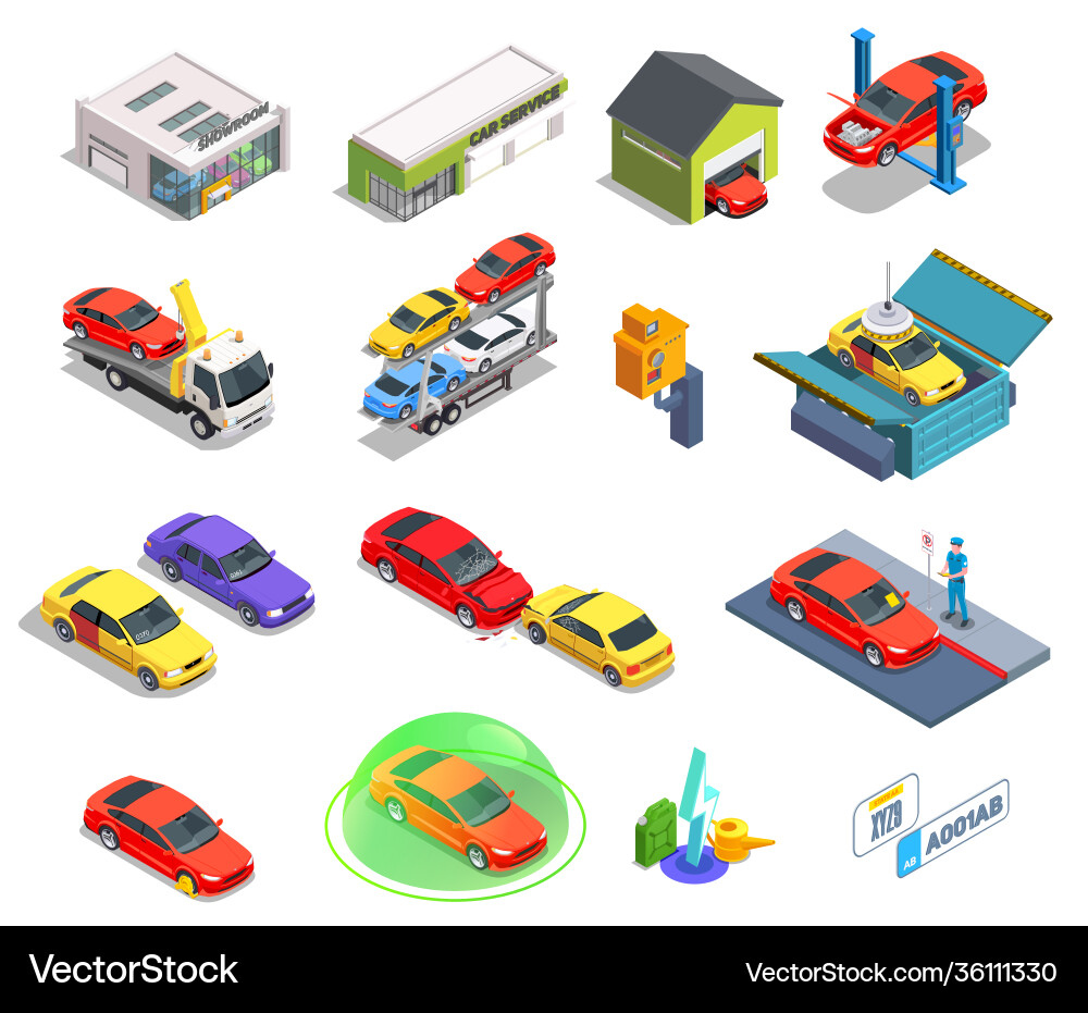 Car usage icon set Vector Image