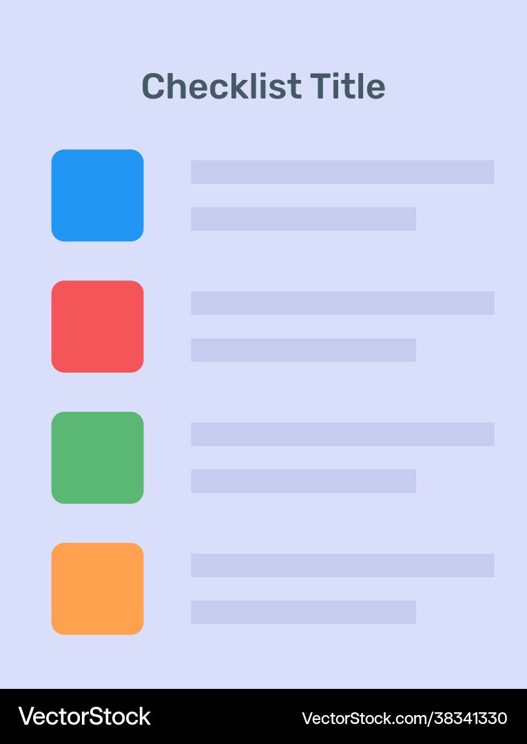 Checklist template layout Vector Image