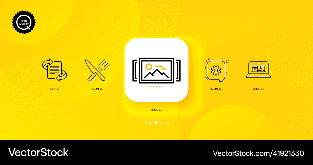 Cogwheel marketing and image carousel minimal Vector Image