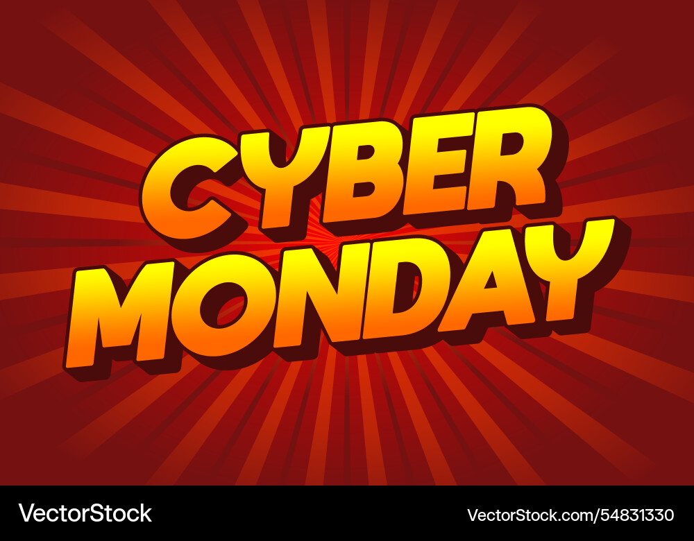 Cyber monday text effect in 3 dimensions look Cyber monday text effect in 3 dimensions look Vector Image