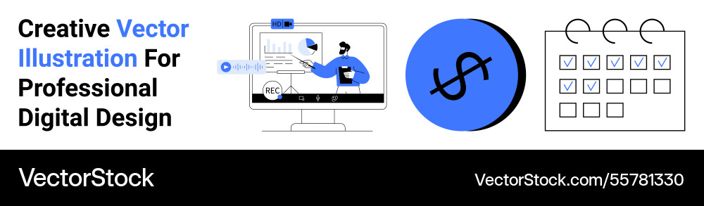 Digital workspace with data analysis financial Digital workspace with data analysis financial vector image