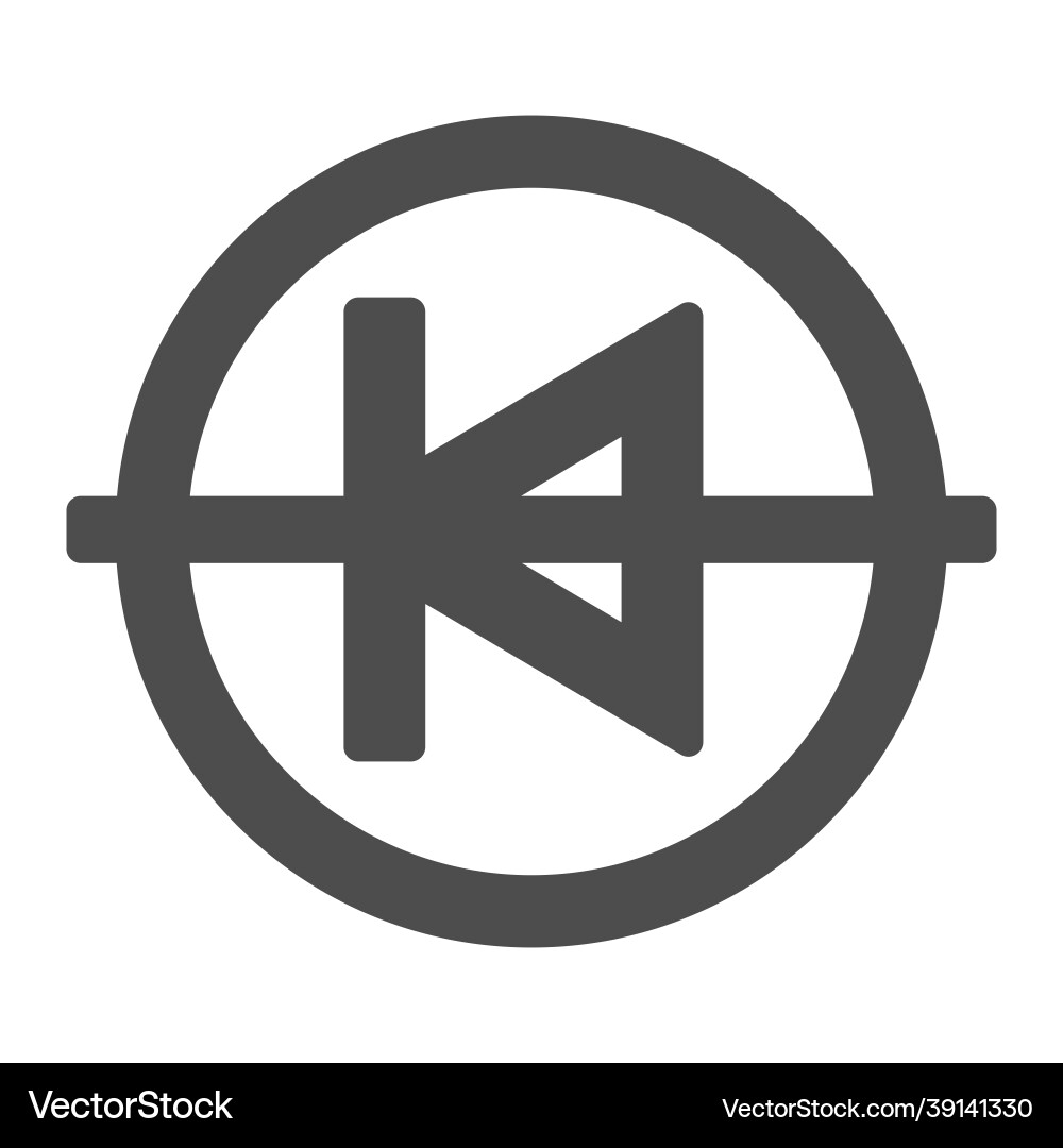 Diode in circle icon solid electronics Diode in circle icon solid electronics vector image