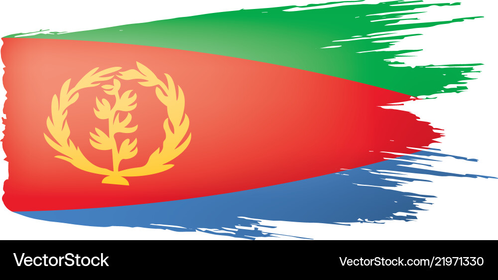 Eritrea flag on a white Eritrea flag on a white vector image