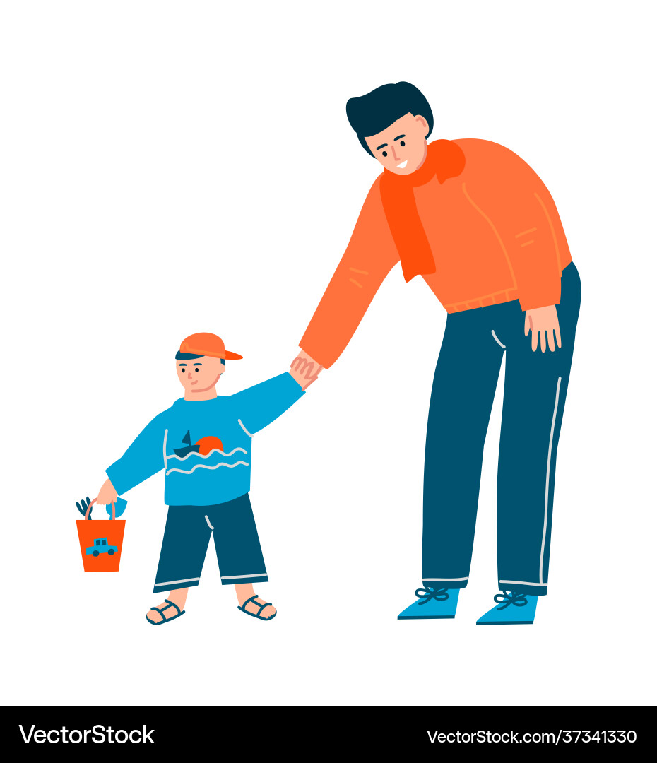 Father and Son Outdoor Play vector image