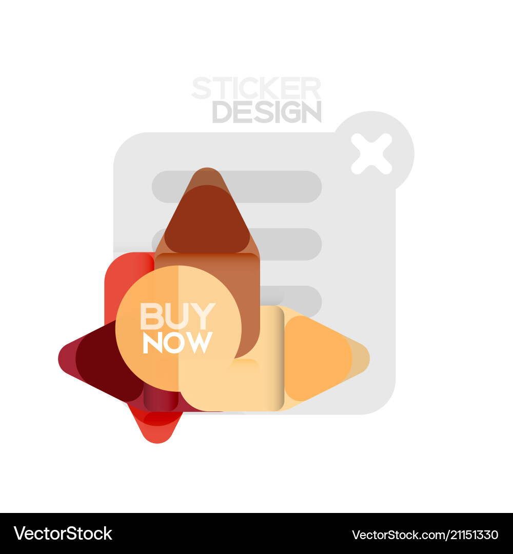 Flat design triangle arrow shape geometric sticker Flat design triangle arrow shape geometric sticker Vector Image