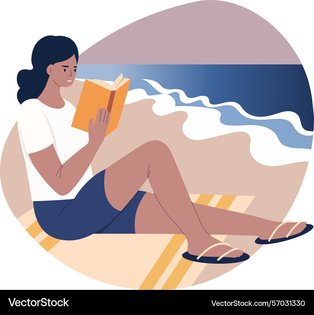 Flat style showing a character doing Vector Image