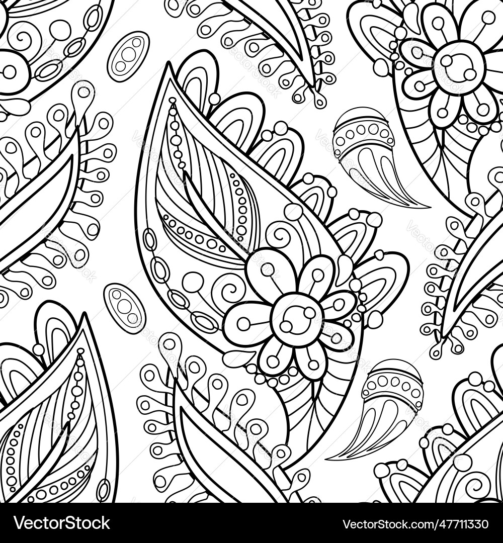 Folkloric seamless pattern with paisley indian Folkloric seamless pattern with paisley indian vector image