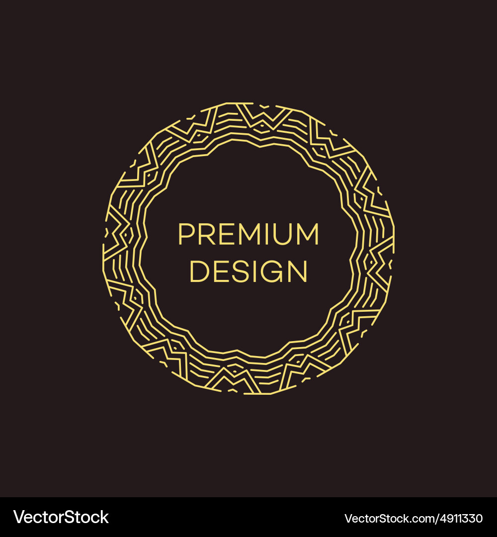 Geometric frame in mono line style vector image