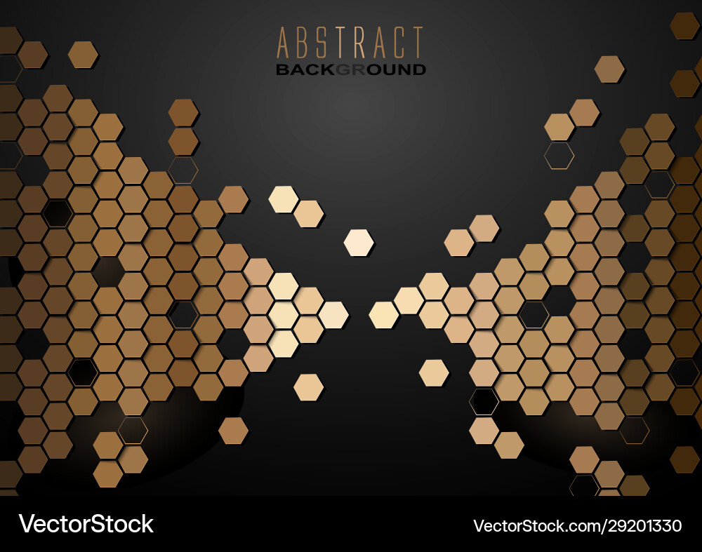 Golden Hexagon Abstract Background vector image