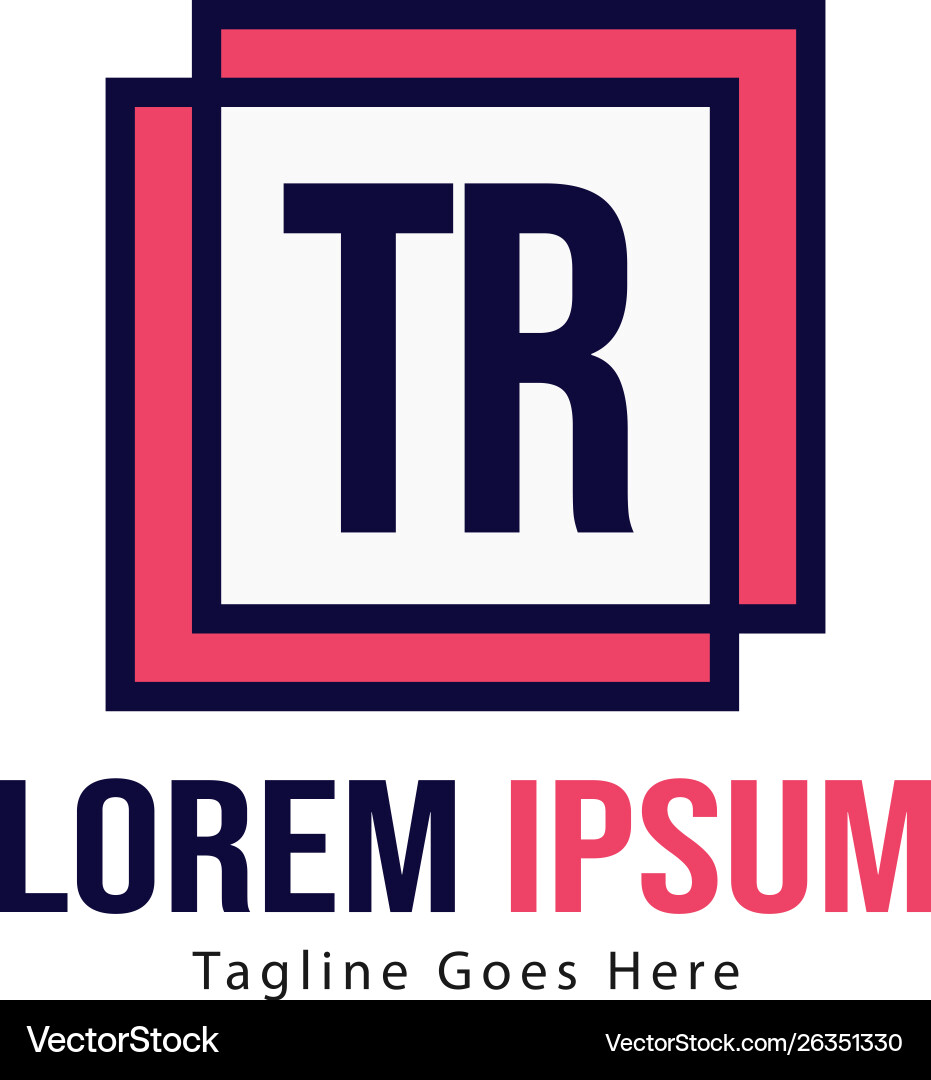 Initial tr logo template with modern frame Vector Image
