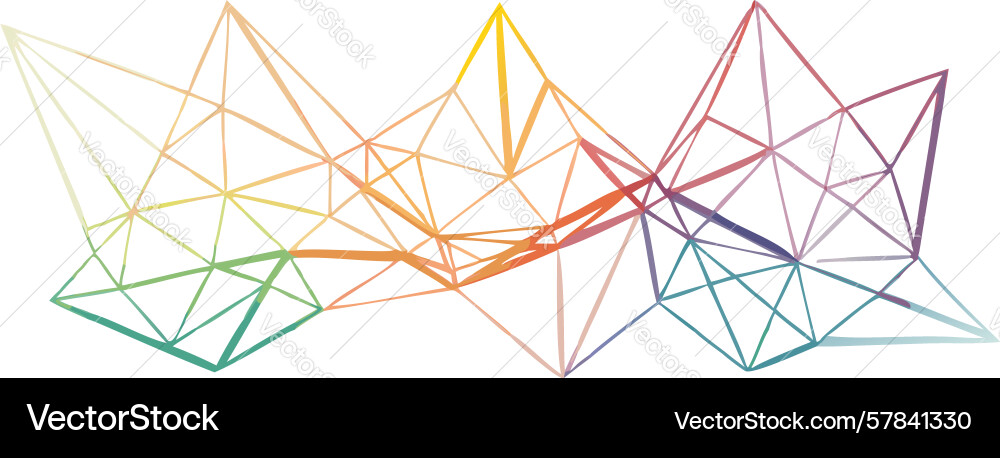 Interconnected wireframe abstract geometric mesh vector image