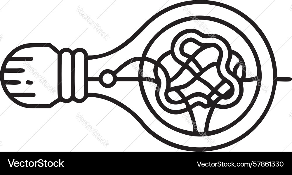 Intricate network light bulb for connectivity Vector Image