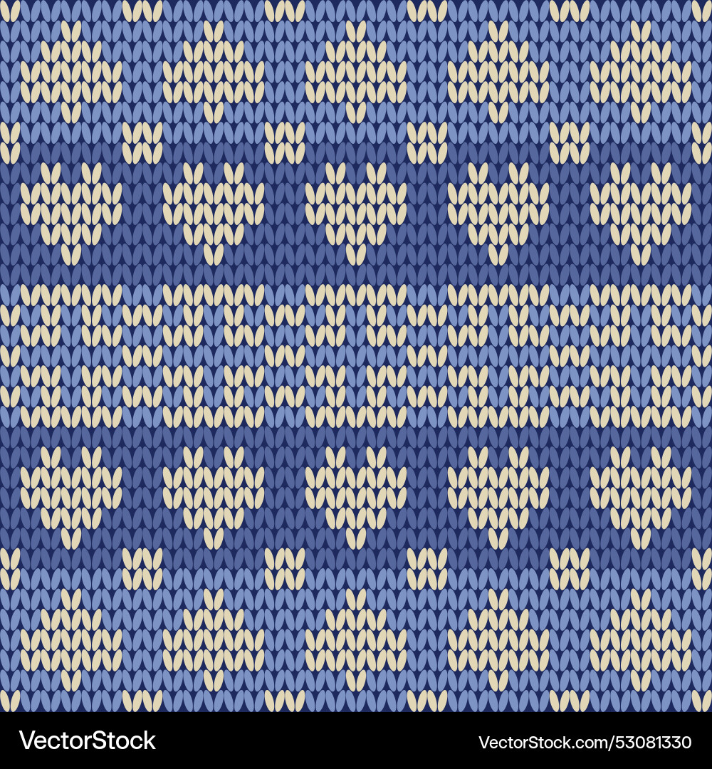 Knitting pattern design background vector image