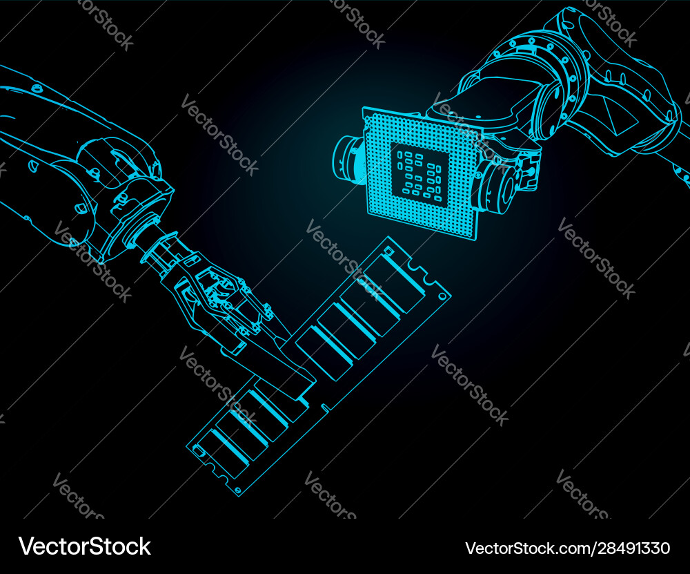 Manipulatoren und Mikroelektronik Manipulatoren und Mikroelektronik vektorbild