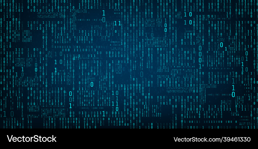 Matrix of binary numbers computer code Royalty Free Vector