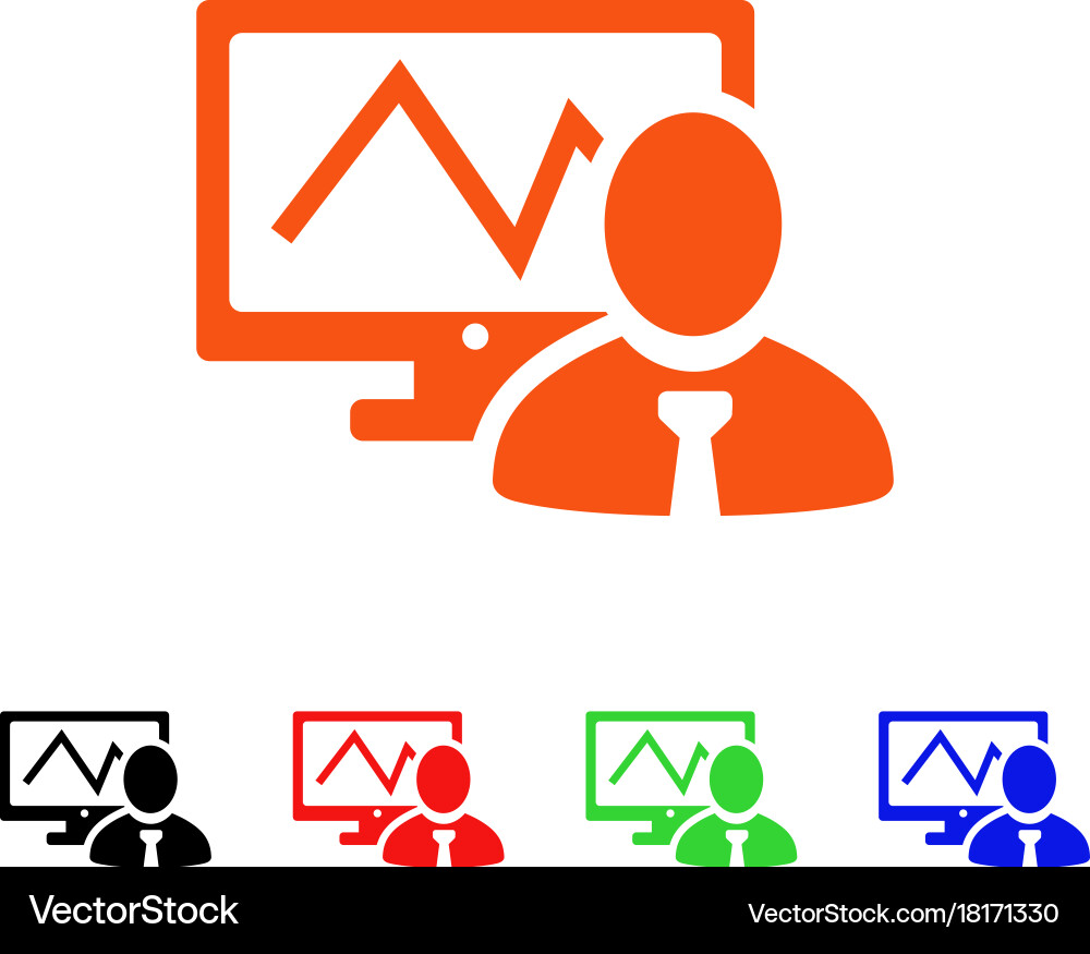 Online trader icon vector image