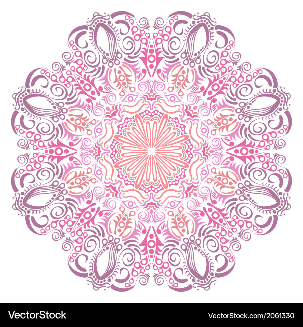 Ornamental round lace pattern circle background Vector Image