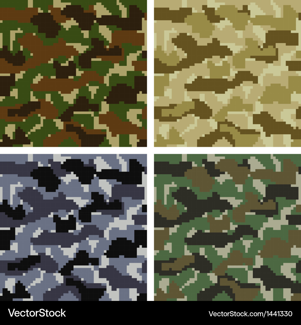 Pixel Camouflage Patterns vector image