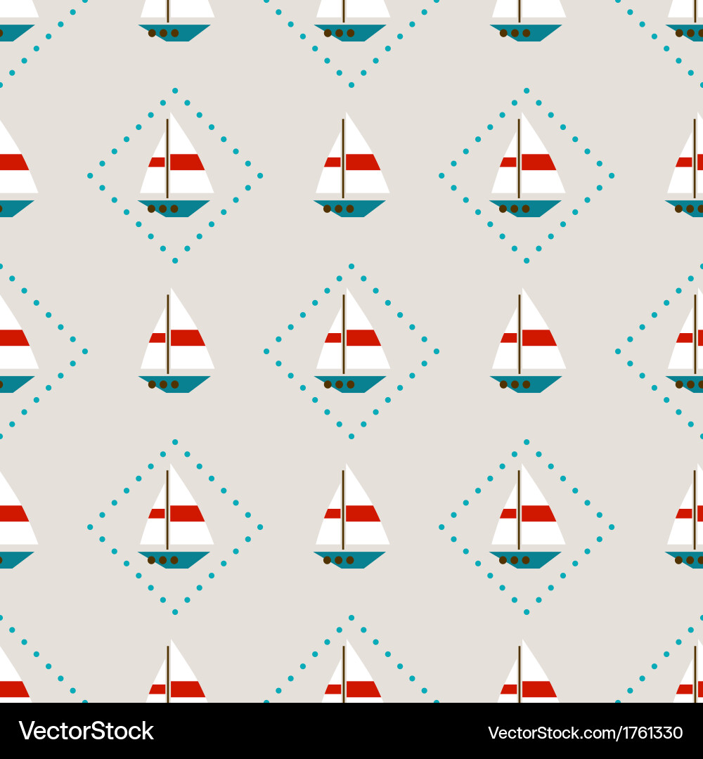 Seamless pattern with sailboats vector image