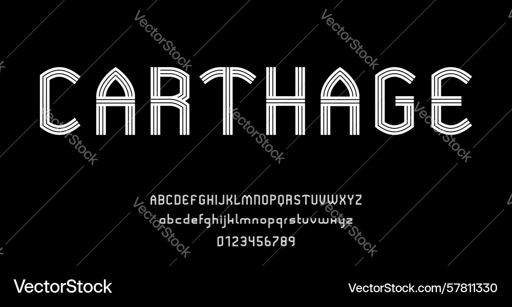 Set of alphabets font letters and numbers Set of alphabets font letters and numbers vector image