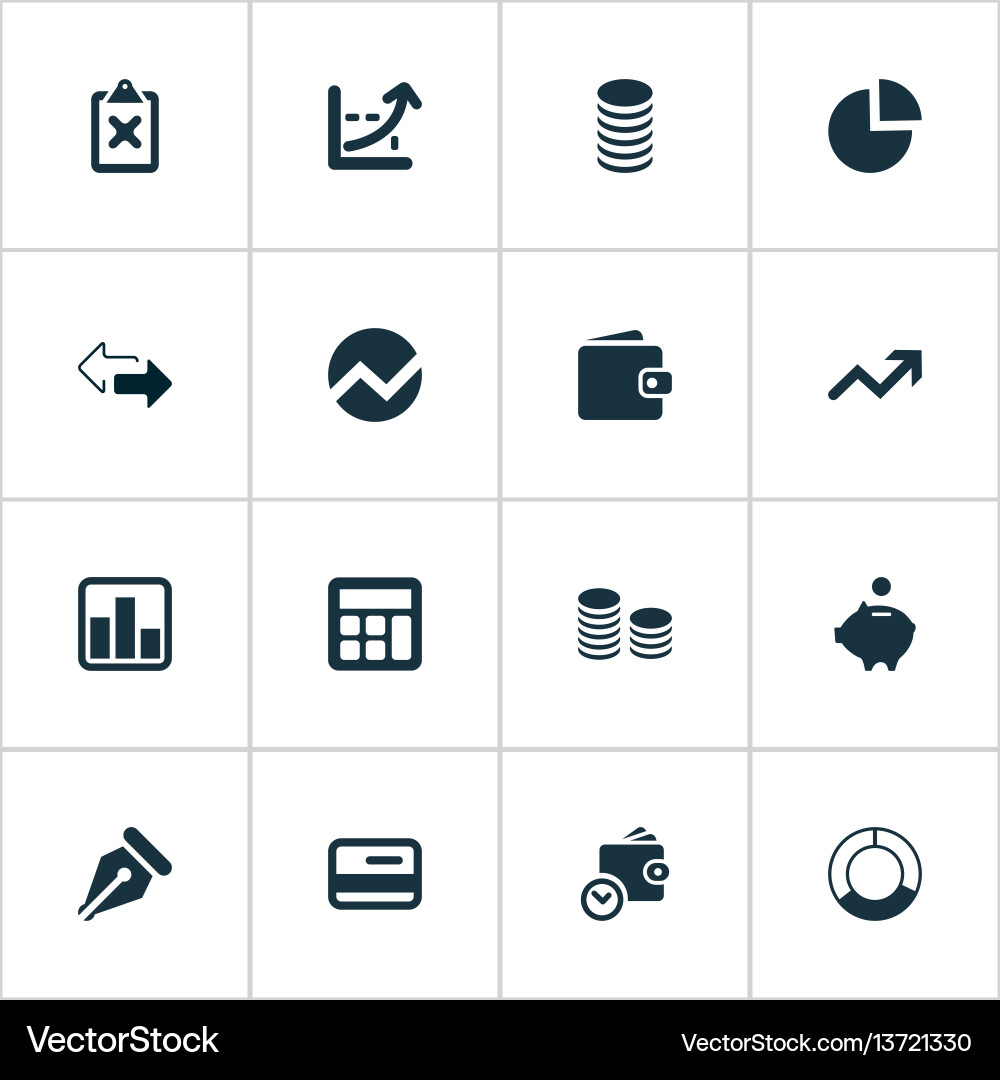 Set of simple finance icons vector image