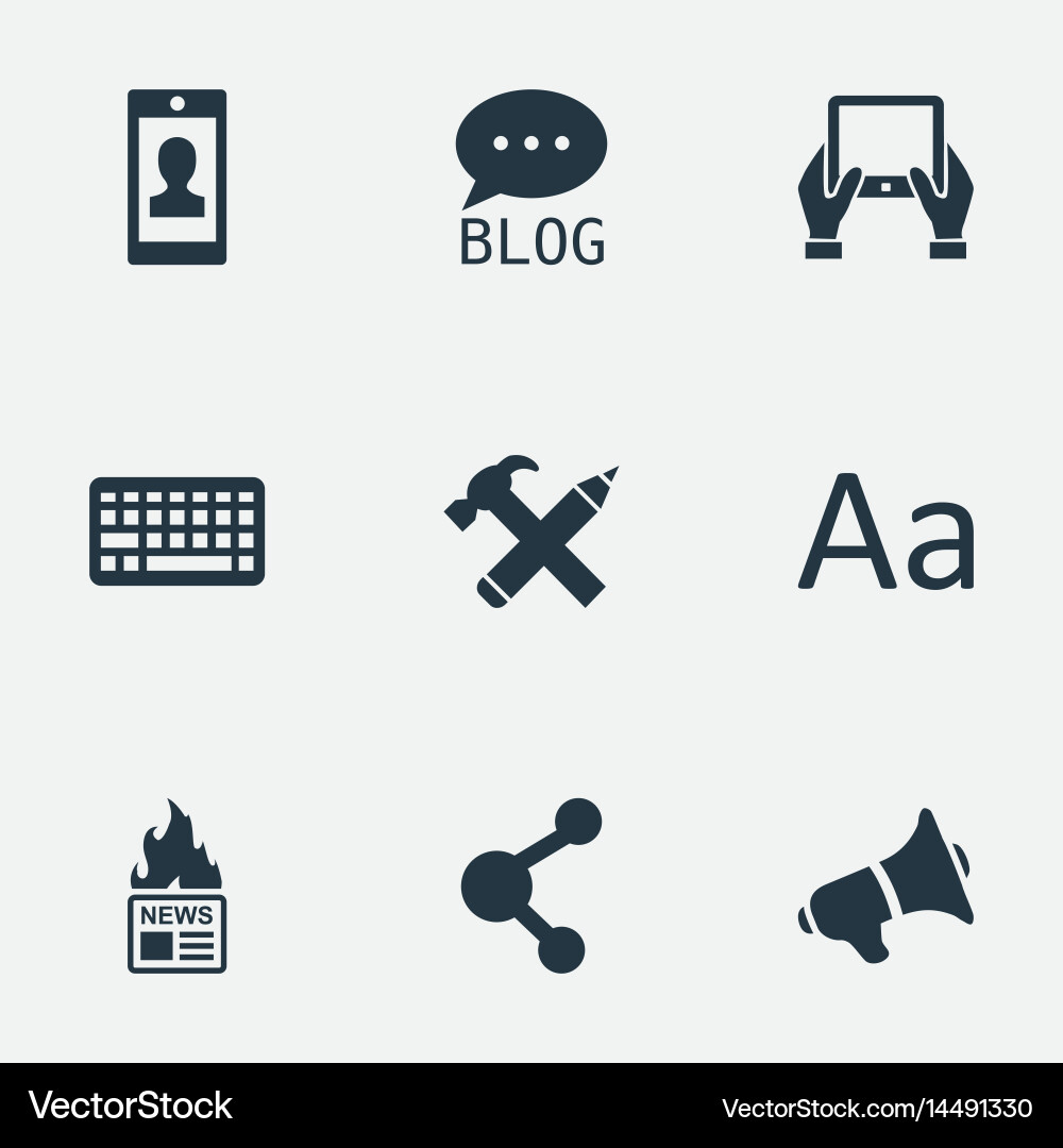 Set of simple newspaper icons vector image