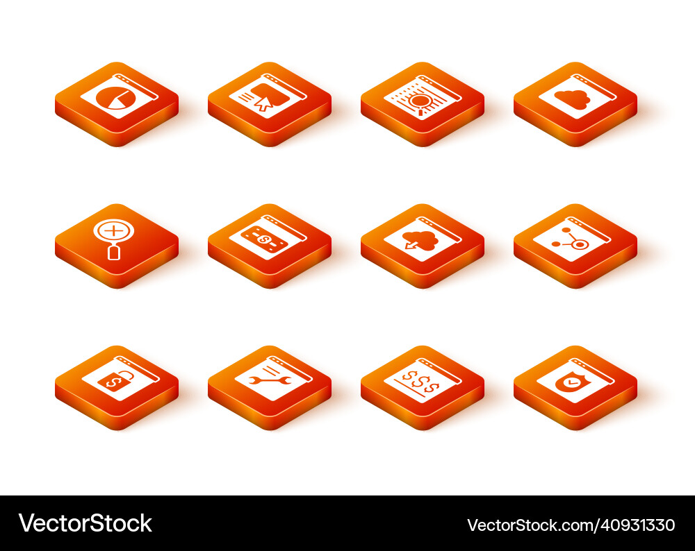 Set online shopping on screen browser setting Set online shopping on screen browser setting Vector Image