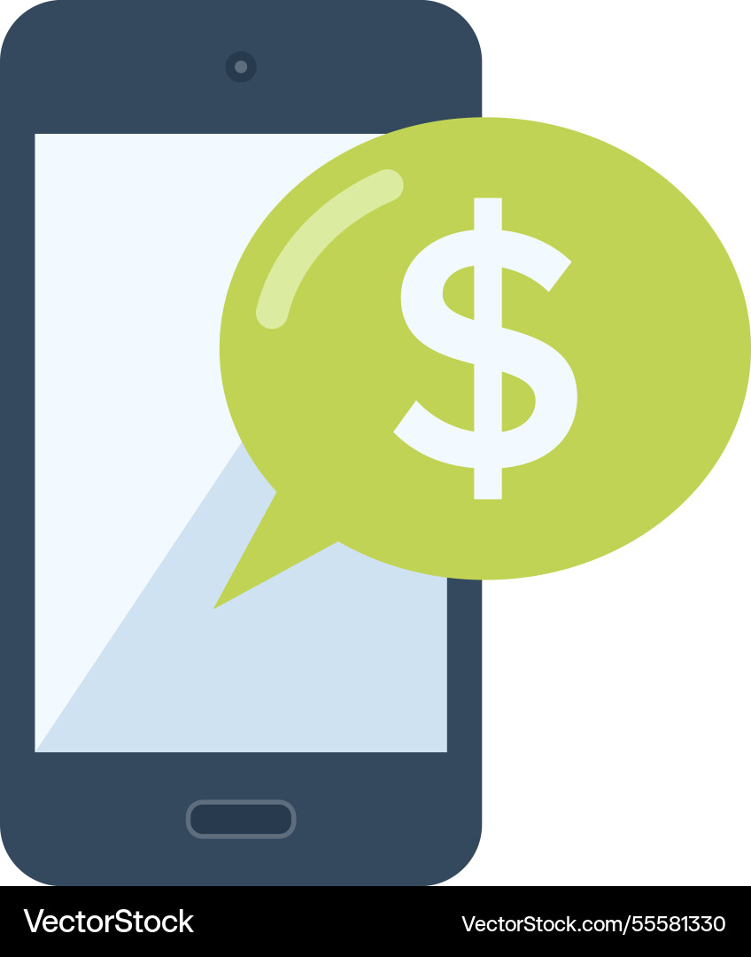 Sms banking flat web icon concept Vector Image
