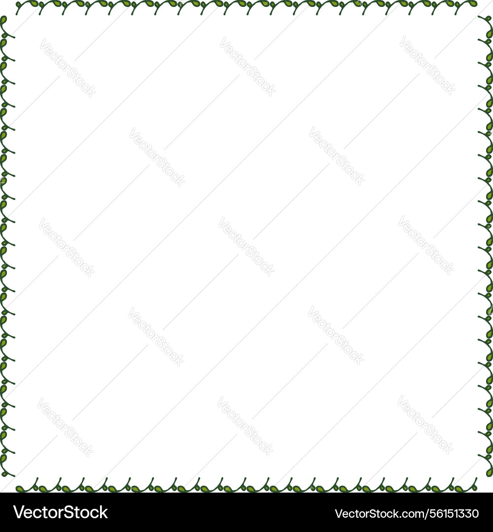 Square frame with little pleasant branches Vector Image