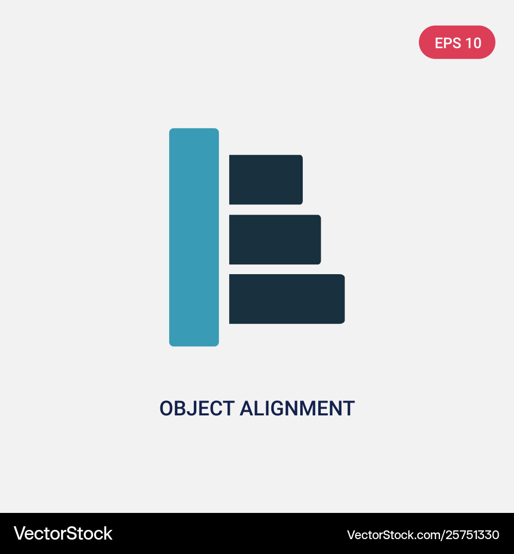 Two color object alignment icon from user vector image