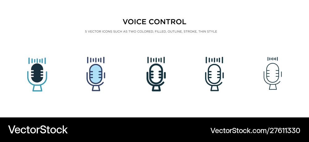 Voice control icon in different style two Voice control icon in different style two vector image