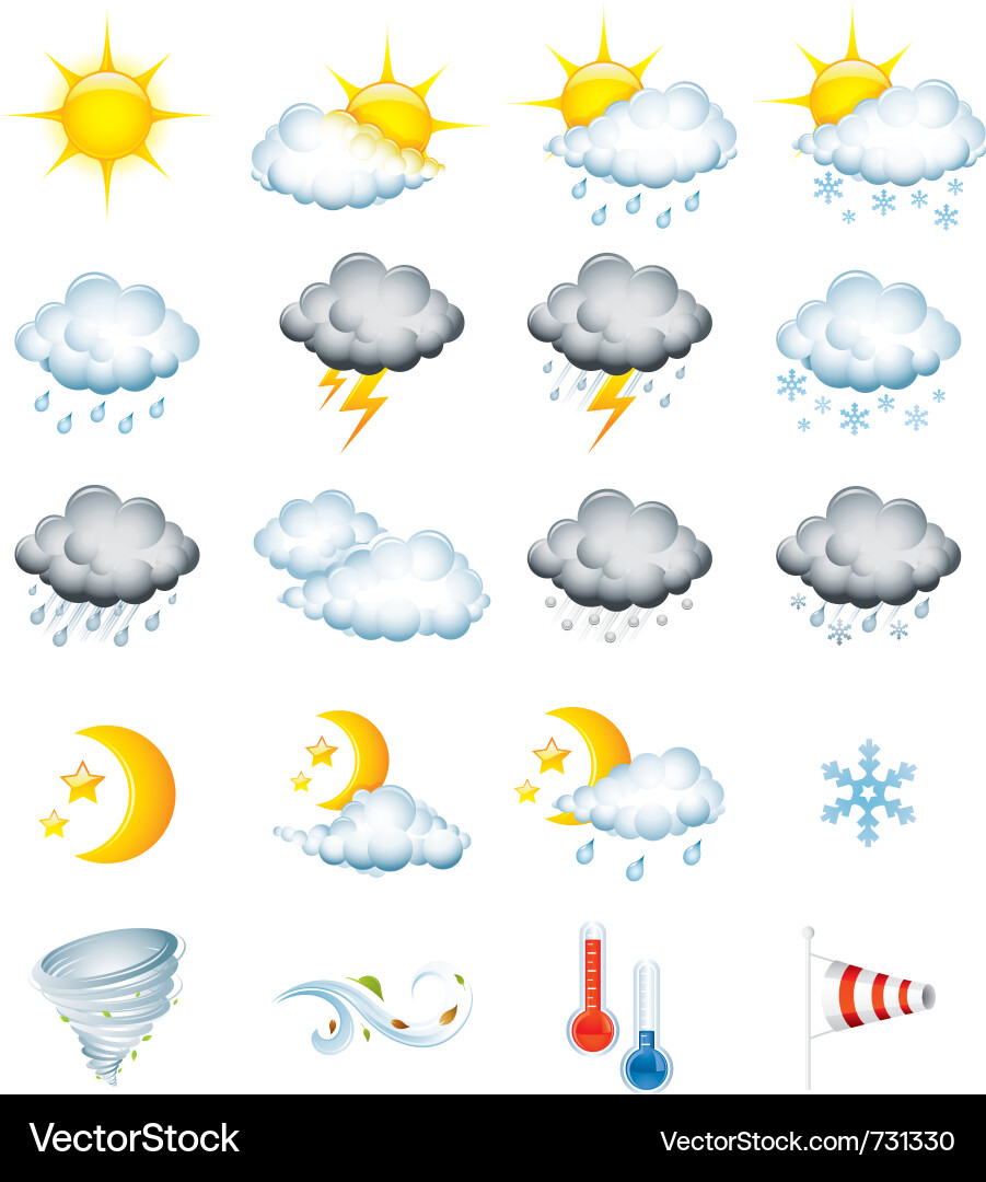 Weather Icon Set vector image