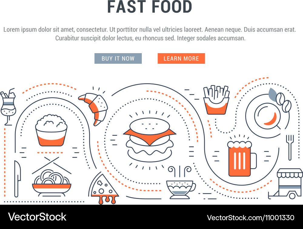 Website banner and landing page fast food vector image