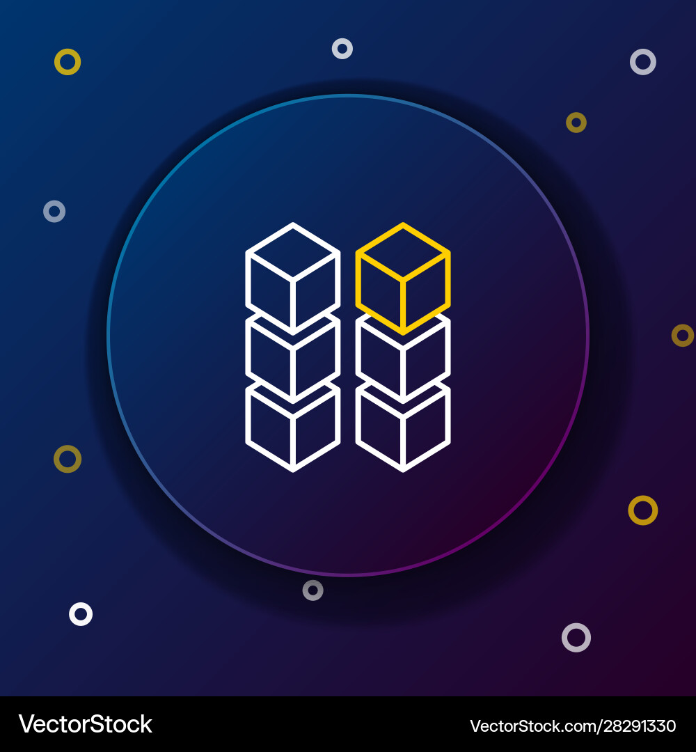 White and yellow line blockchain technology icon White and yellow line blockchain technology icon Vector Image