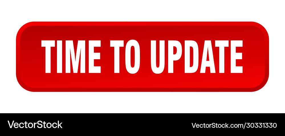 Zeit zum Update des Buttons Quadrat 3d vektorbild